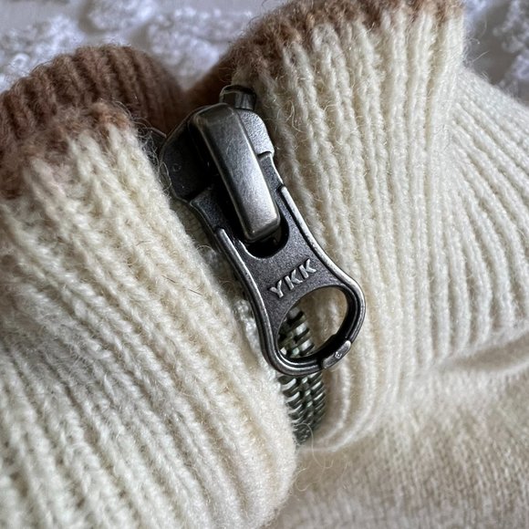 WOOLRICH Women's Grazing Sheep Cream Wool Full Zip Vest Size Large - Picture 12 of 14